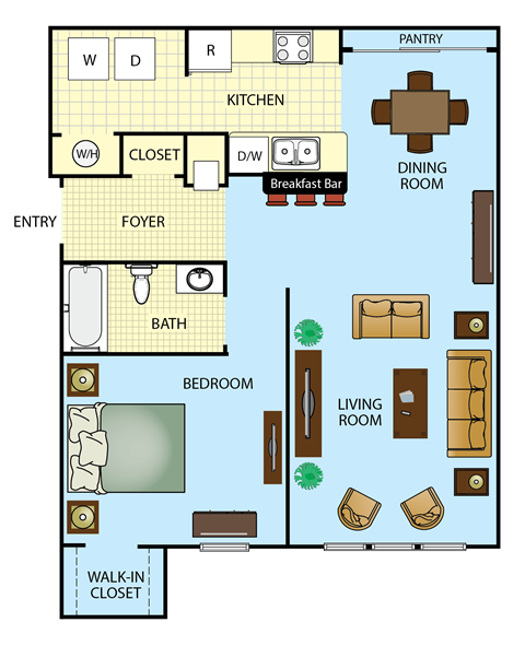 a floor plan of a house with bedrooms and a living room